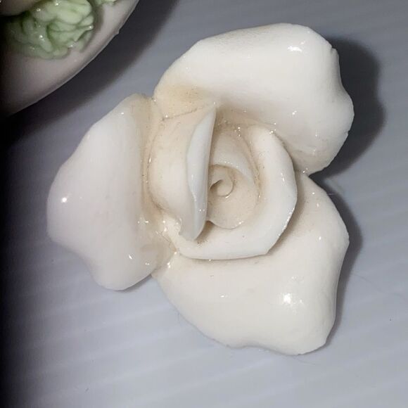 Vintage Norcrest Japan Porcelain Tapered Candle Holder Porcelain Pastel Flowers - Picture 13 of 13